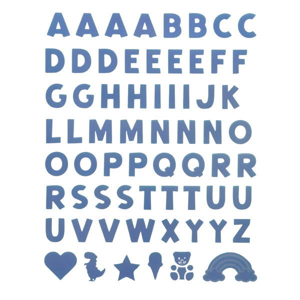 Board of iron-on letters to personalize the kiddys books